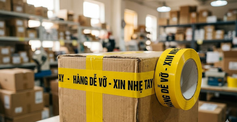 Băng keo hàng dễ vỡ là gì? Đặc điểm nhận dạng chuẩn 2026
